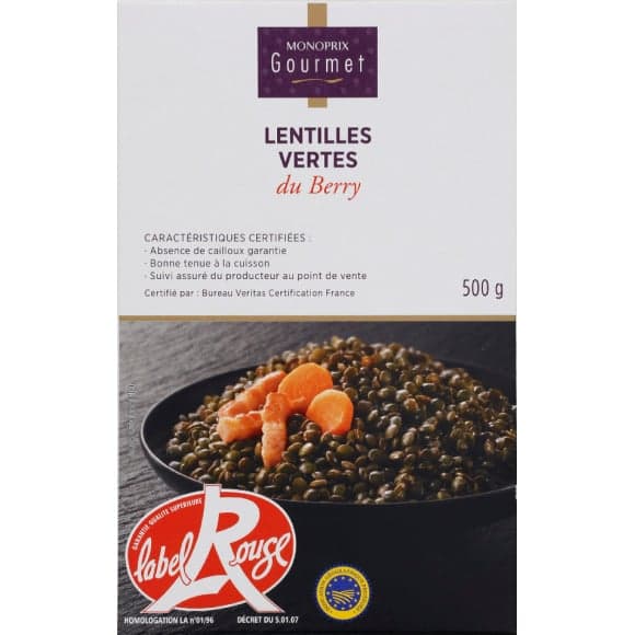 Lentilles vertes du Berry Label rouge