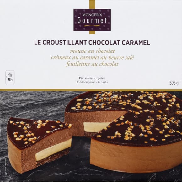 Le Croustillant chocolat caramel, patisserie surgelée