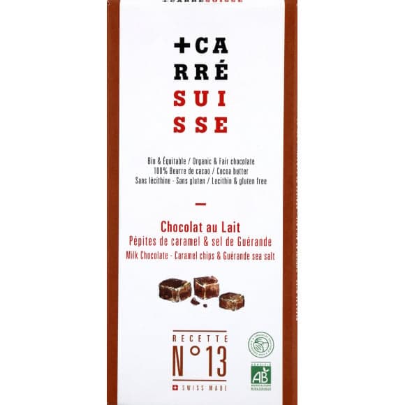 Recette N°13 : Chocolat au lait - Pépites de Caramel & Sel de Guérande