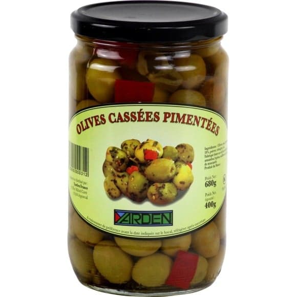 Olives cassées pimentées