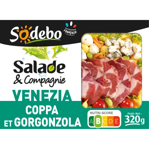 Salade venezia pates crudité fromages italiens et coppa