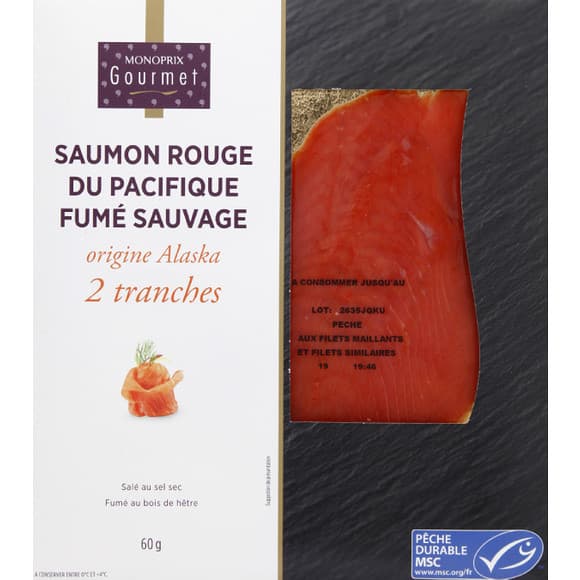Saumon rouge du Pacifique fumé sauvage