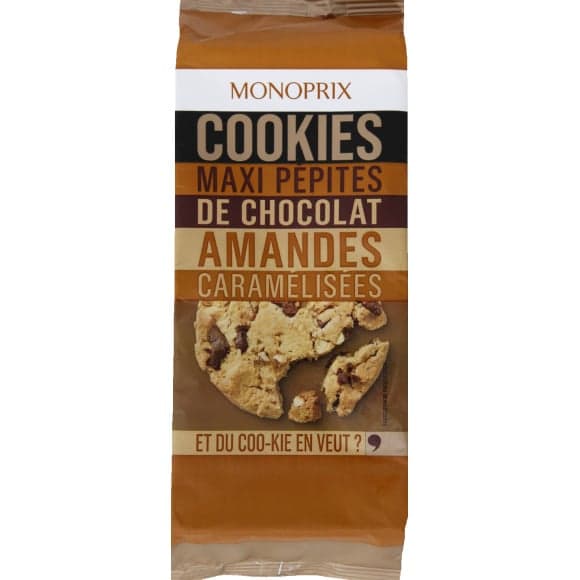 Cookies maxi pépites de chocolat amandes caramélisées