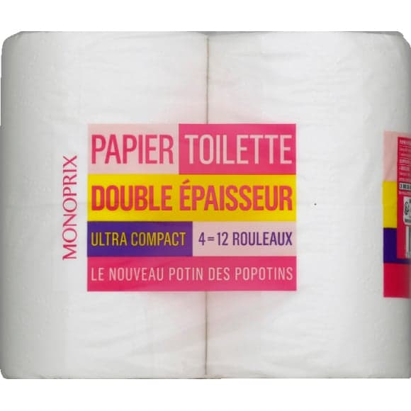 Papier toilette double épaisseur ultra compact