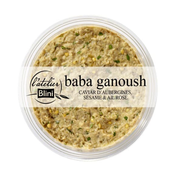 Baba ganoush, caviar d'aubergines, sesame et ail rose