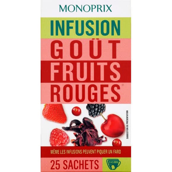Infusion goût fruits rouges