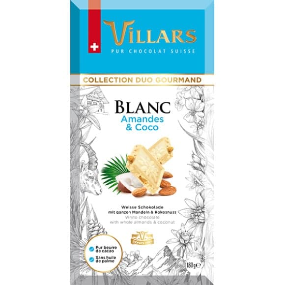Tablette bloc gourmand blanc amandes coco