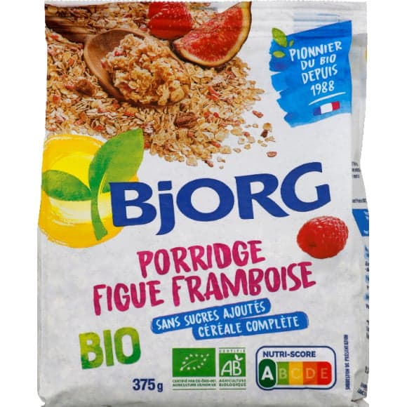 Porridge figue framboise, bio