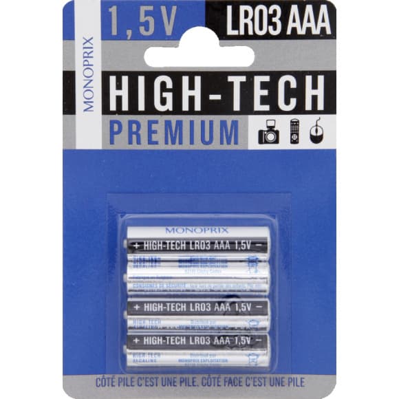4 piles LR03/AAA High Tech