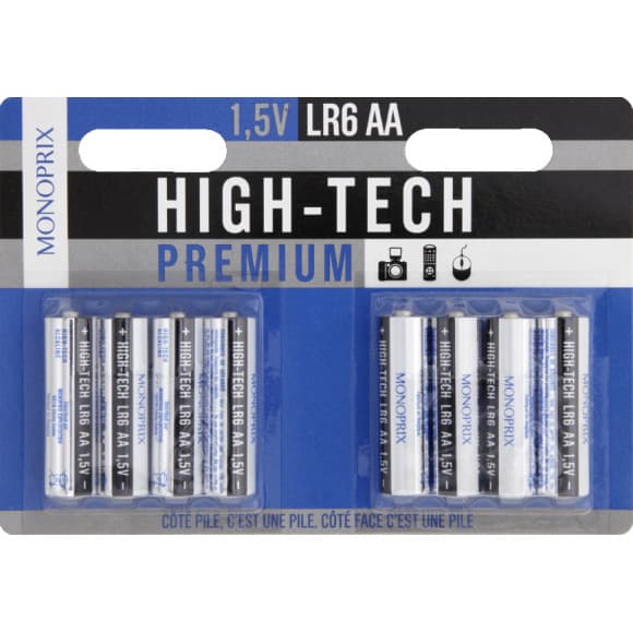 8 piles High-tech alcaline LR6/AA 1,5V