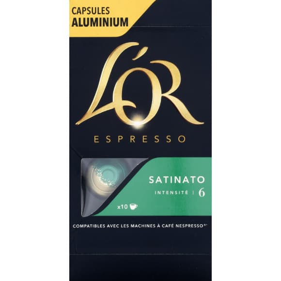 Capsules de café espresso en aluminium, Satinato, intensité 6