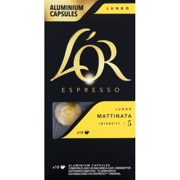 Capsules de café espresso en aluminium, Lungo Mattinata, intensité n°5
