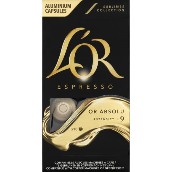 Capsules de café espresso en aluminium, Or Absolu, intensité 9