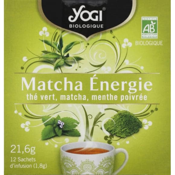 Infusion Matcha Energie, thé vert, matcha, menthe poivrée, bio