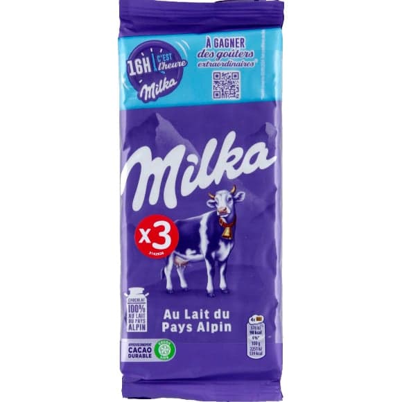 Chocolat au lait du pays Alpin