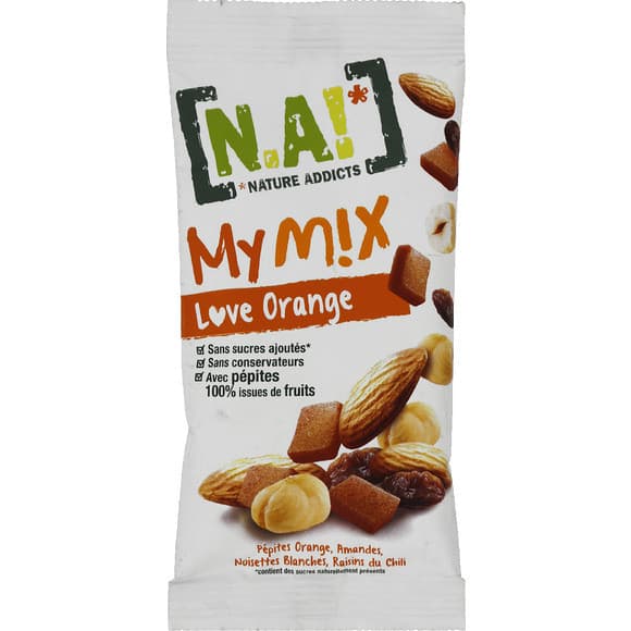 My Mix, love orange, avec pépites 100% issues de fruits, sans sucres ajoutés