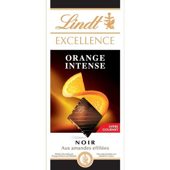Chocolat noir extra fin orange intense aux amandes effilées