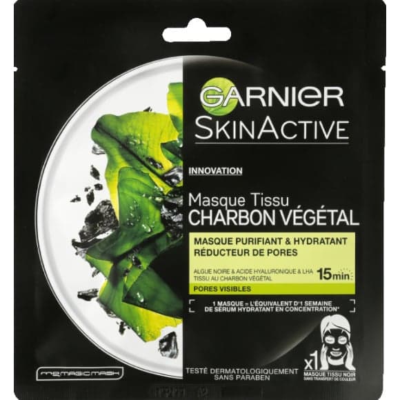 Masque tissu charbon vegetal - SkinActive