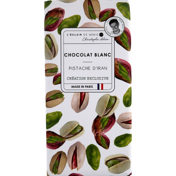 Chocolat blanc au praliné pistache d'Iran