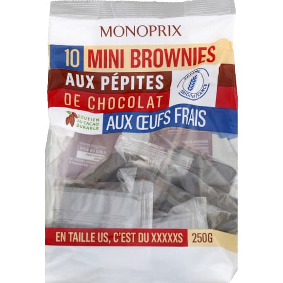 Mini brownies aux pépites de chocolat