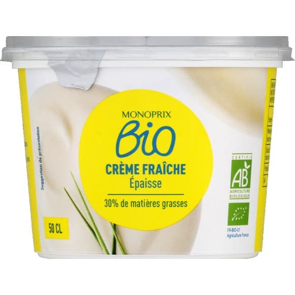 Crème fraîche épaisse 30% de matières grasses bio
