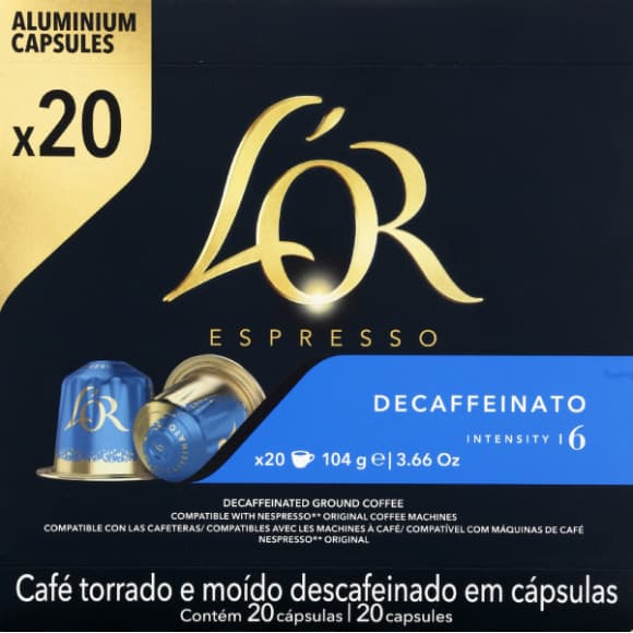L Or Espresso café decaffeinato intensité 6