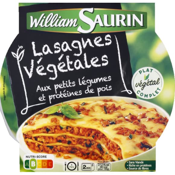 Lasagnes végétales petits légumes et protéines de pois