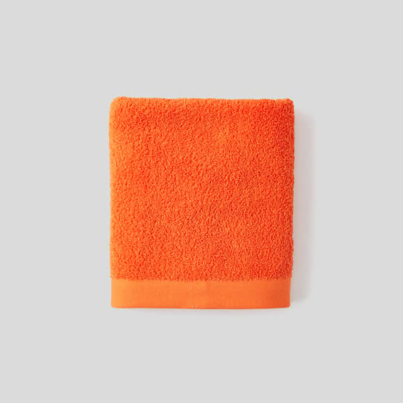 Serviette de toilette orange, coton bio