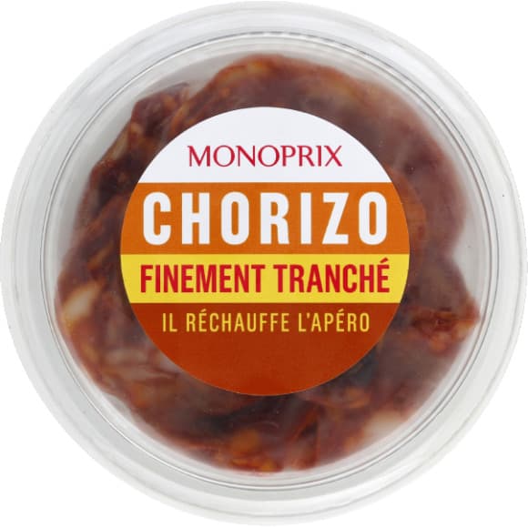 Chorizo finement tranché