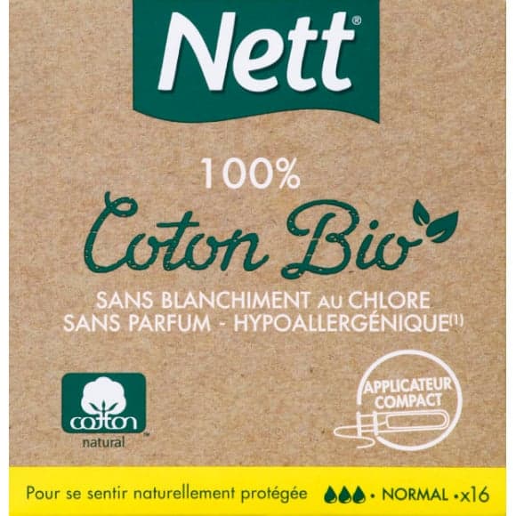 Tampon Normal avec applicateur - 100% Coton Bio