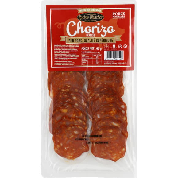 Chorizo tranché pur porc, qualité supérieure