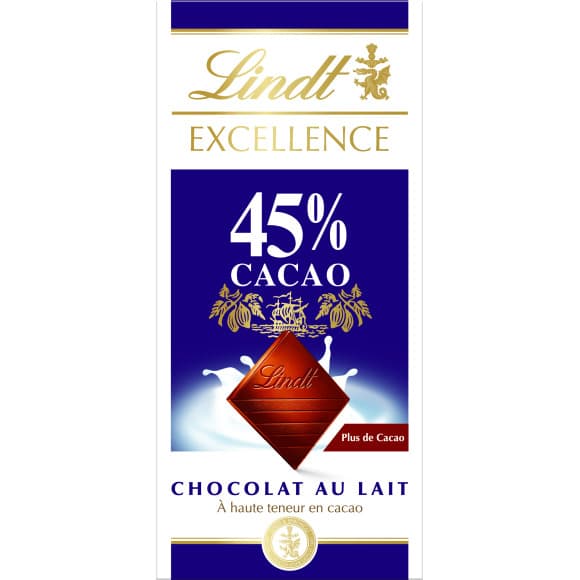 Chocolat au lait 45% de cacao