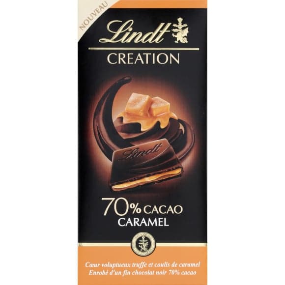 Chocolat noir 70% de cacao au caramel