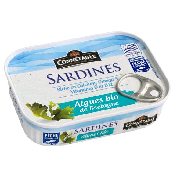 1/5 sardines à l'huile d'olive vierge extra bio et aux algues bio de bretagne