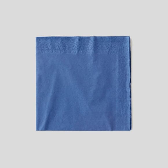 20 serviettes, bleu marine, 40x40cm, 3 plis