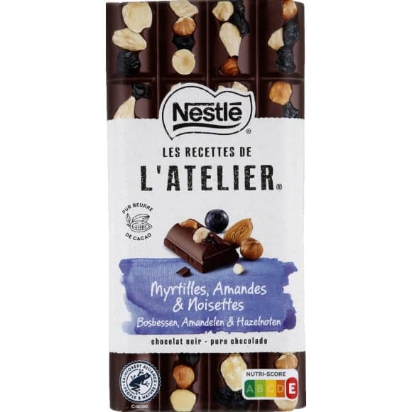 Nestlé Les recettes de l atelier Chocolat Noir Myrtilles Amandes