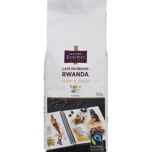 Café en grains du Rwanda, riche et fruité, pur Arabica
