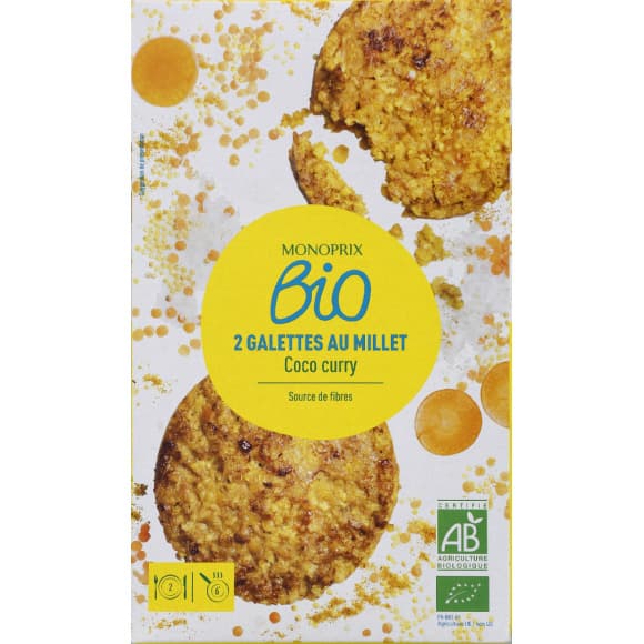 Galette millet curry coco Bio