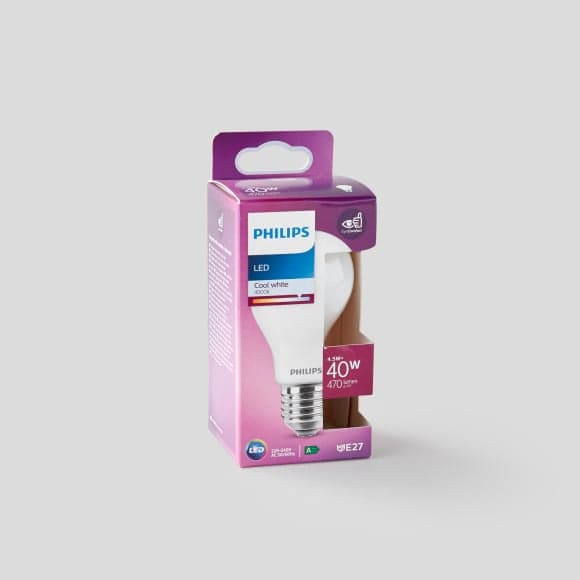 Ampoule LED E27 forme standard 4,5 W-40W blanc froid