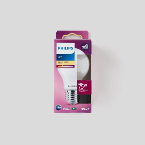 Ampoule LED standard E27 8,5 W-75W blanc chaud