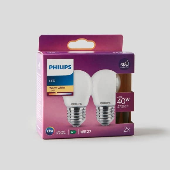 Ampoule LED standard E27 4,3W-40W blanc chaud