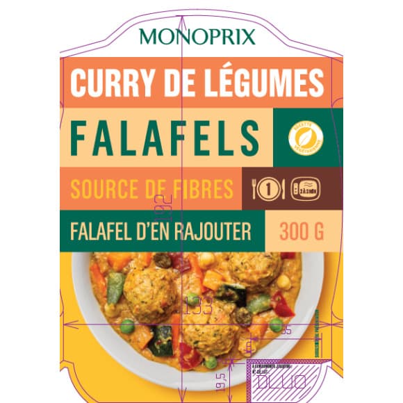 Curry de légumes falafels