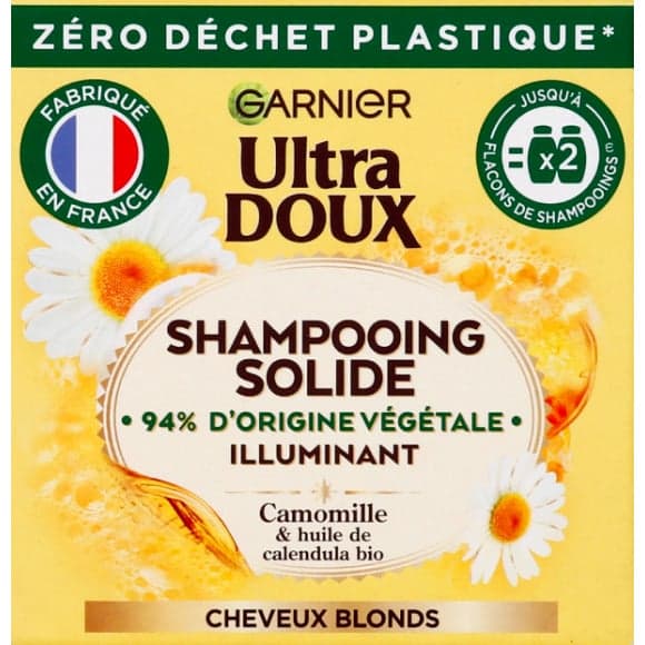 Shampooing solide ultra doux camomille cheveux blonds