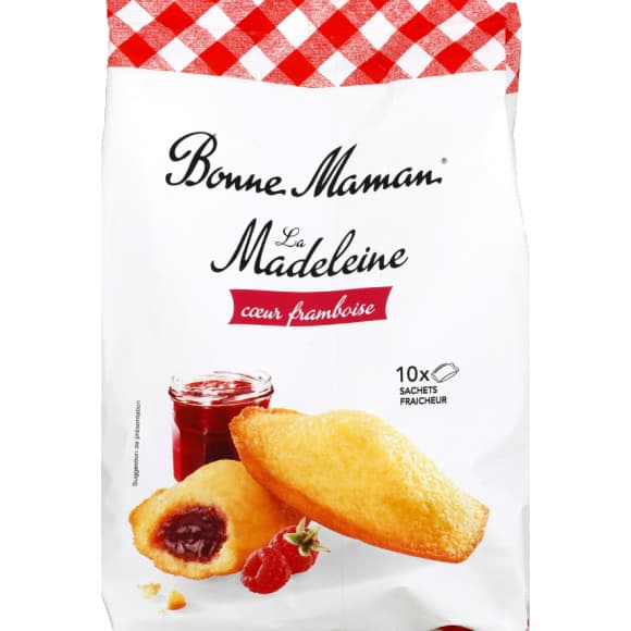 Madeleines tradition fourrée framboise