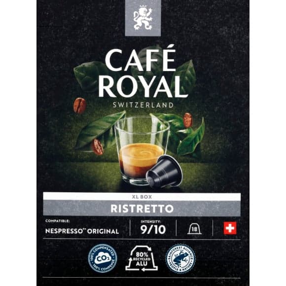 Café Royal ristretto N°9. Capsules compatibles avec le syst ème Nespresso. Intenses notes torréfiées
