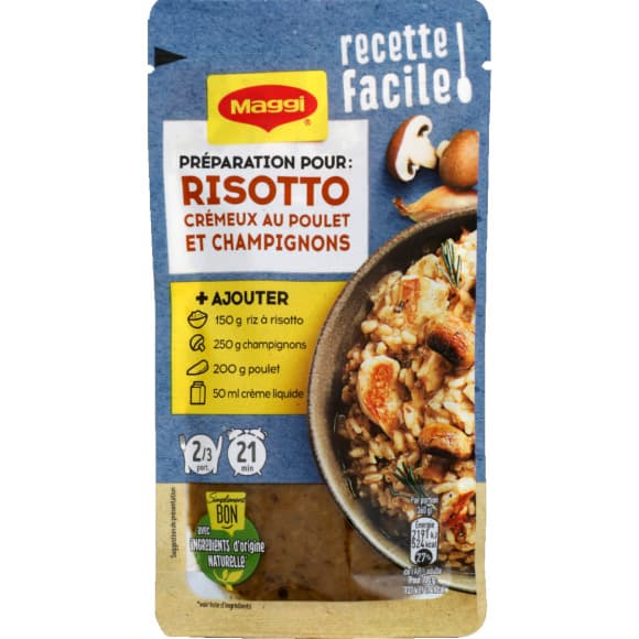 Préparation pour risotto à base d oignons, champignons et herbes, aromatisée