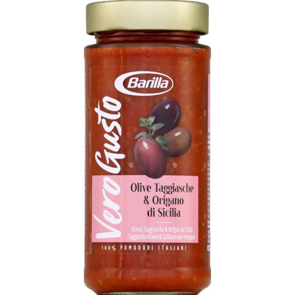 Sauce vero gusto olives taggiasche & origan de Sicile
