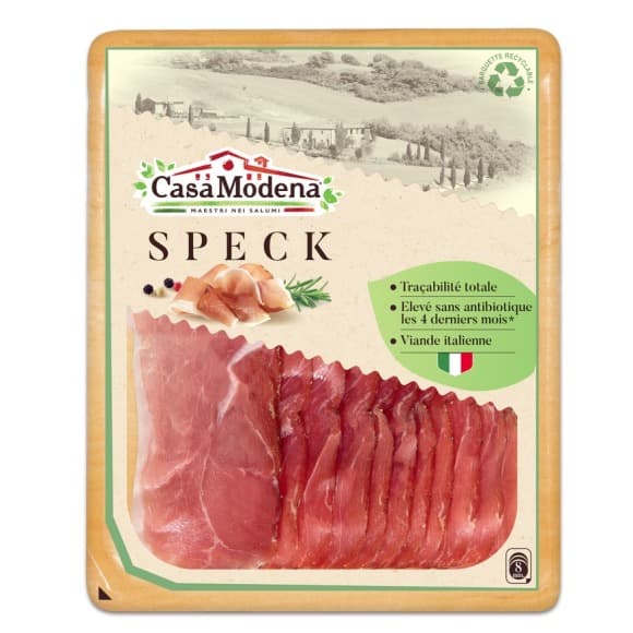 Casa modena speck - fil. ita speck recette italienne - jambon cru fumé et affiné traditionnellement 