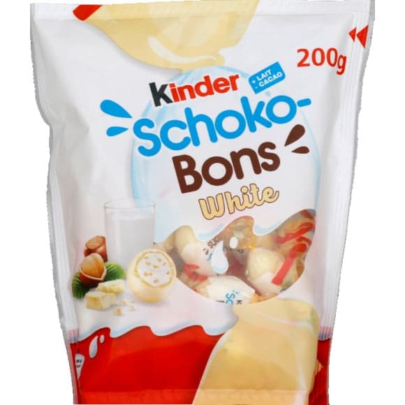Kinder schokobons white bonbons de chocolat blanc fourres lait et noisettes