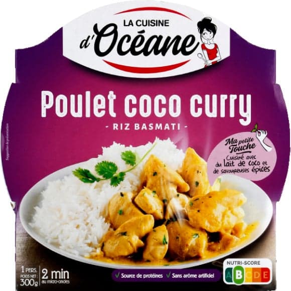 300g poulet coco curry riz basmati